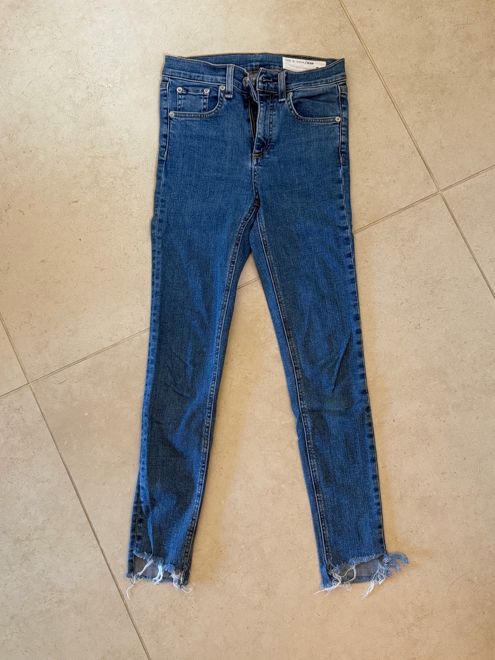 rag & bone Dark Blue High-Rise Skinny Jeans